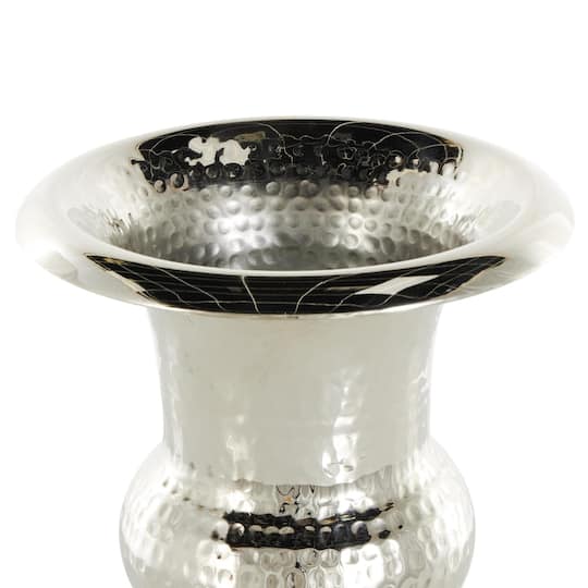 Silver Aluminum Goblet Inspired Hammered Vase